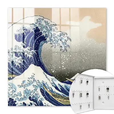 Große Welle mit Berg im Hintergrund
