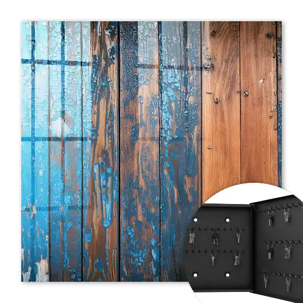 Holzstruktur mit blauer Farbe