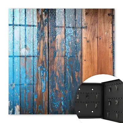 Holzstruktur mit blauer Farbe