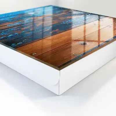 Holzstruktur mit blauer Farbe