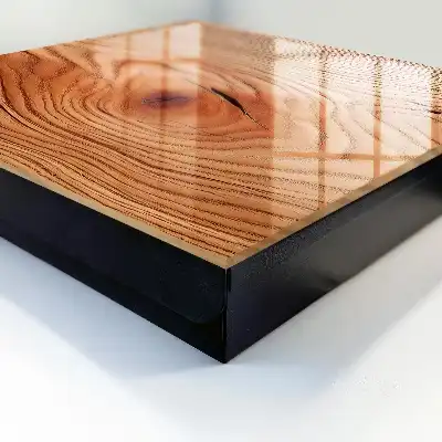 Wandbild mit Holzmaserung in Beigetönen