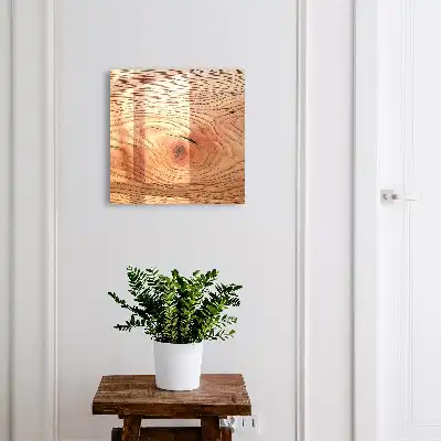 Wandbild mit Holzmaserung in Beigetönen