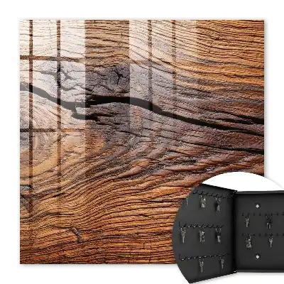 Wanddekoration mit Holzstruktur in warmer Atmosphäre