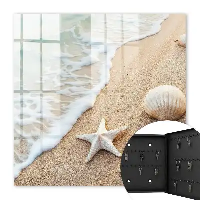 Wandbild mit paradiesischem Strand und Meereswellen