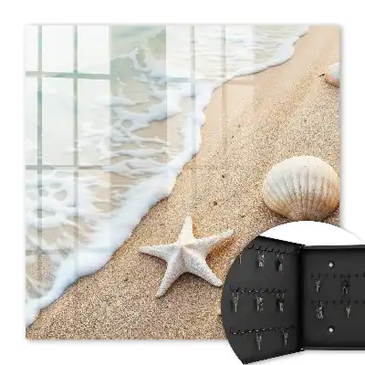 Wandbild mit paradiesischem Strand und Meereswellen