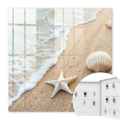 Wandbild mit paradiesischem Strand und Meereswellen