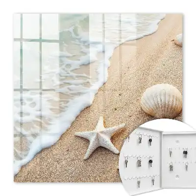 Wandbild mit paradiesischem Strand und Meereswellen