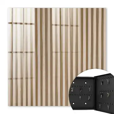 Wandbild mit beigen Linien in Textureffekt-Optik