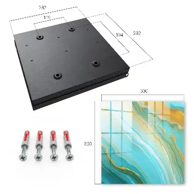 Wandbild mit farbenfrohen Wellen und gelben Akzenten