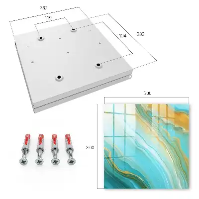 Wandbild mit farbenfrohen Wellen und gelben Akzenten