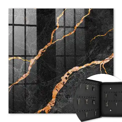 Eleganter Stein in Schwarz und Orange