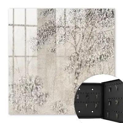 Wandbild mit ätherischer Waldatmosphäre in zarten Farbtönen
