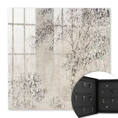 Wandbild mit ätherischer Waldatmosphäre in zarten Farbtönen