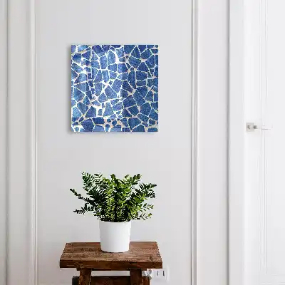 Blaues Mosaik mit hellem Hintergrund