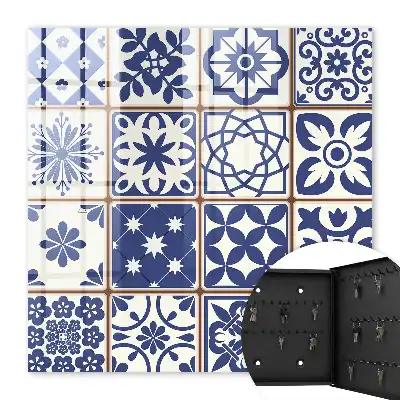 Retro-Mosaik in Blau- und Weißtönen