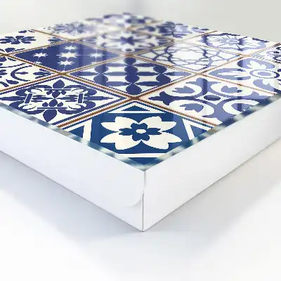 Retro-Mosaik in Blau- und Weißtönen