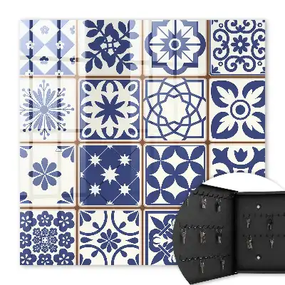 Retro-Mosaik in Blau- und Weißtönen