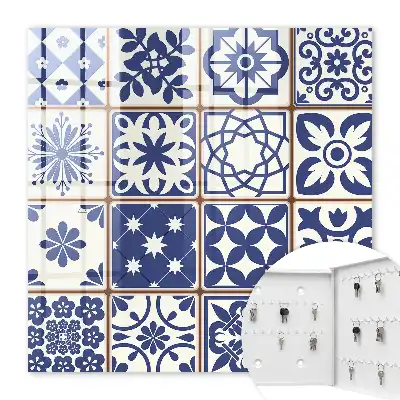 Retro-Mosaik in Blau- und Weißtönen