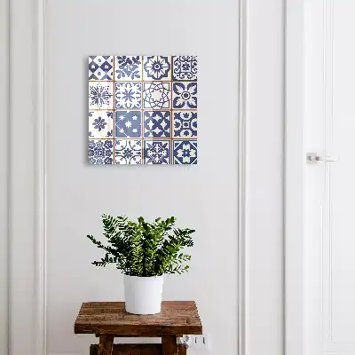 Retro-Mosaik in Blau- und Weißtönen