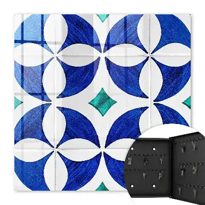 Geometrisches Motiv in blaugrünen Tönen