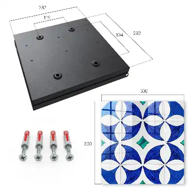 Geometrisches Motiv in blaugrünen Tönen