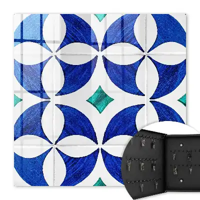Geometrisches Motiv in blaugrünen Tönen