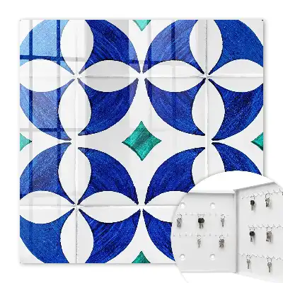 Geometrisches Motiv in blaugrünen Tönen