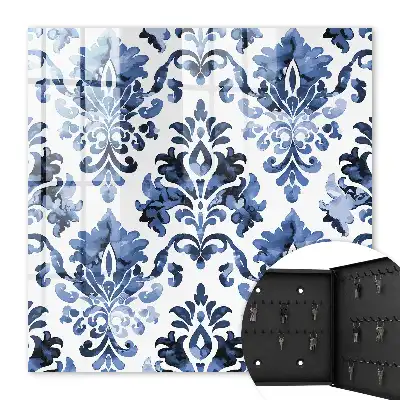 Blaue Aquarellornamente