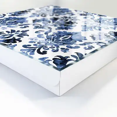 Blaue Aquarellornamente