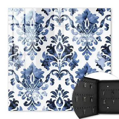 Blaue Aquarellornamente