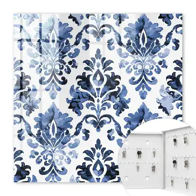 Blaue Aquarellornamente