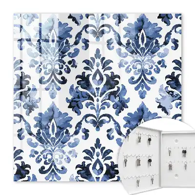 Blaue Aquarellornamente