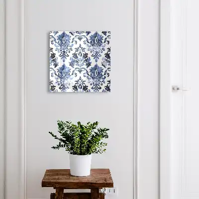 Blaue Aquarellornamente