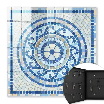 Geometrisches Mosaik in Beigetönen