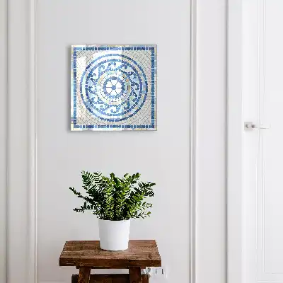 Geometrisches Mosaik in Beigetönen
