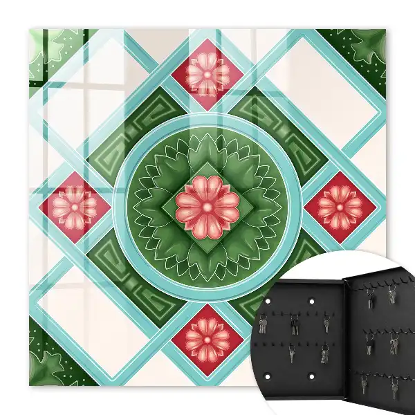 Florale Geometrie rot blau
