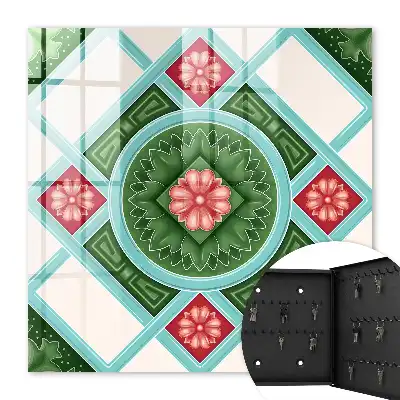 Florale Geometrie rot blau
