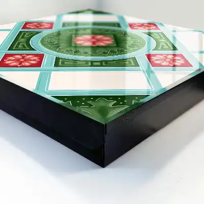 Florale Geometrie rot blau