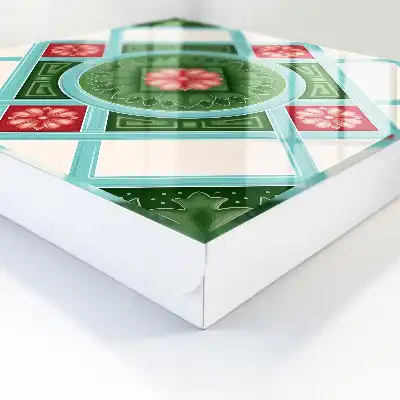 Florale Geometrie rot blau