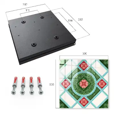 Florale Geometrie rot blau