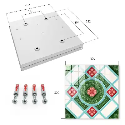Florale Geometrie rot blau