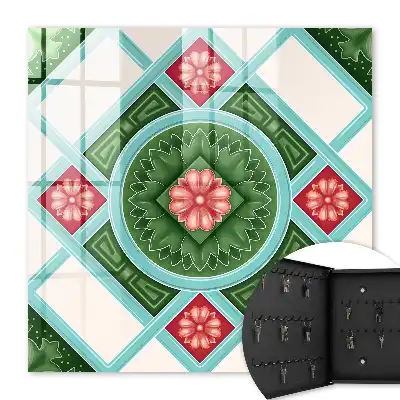 Florale Geometrie rot blau