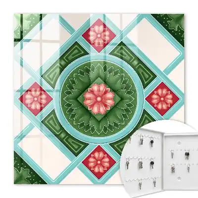 Florale Geometrie rot blau