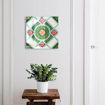 Florale Geometrie rot blau