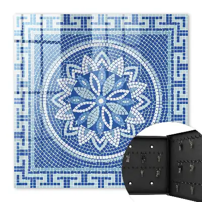 Blaues Mosaik mit Blumenmuster