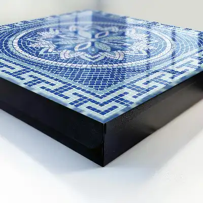 Blaues Mosaik mit Blumenmuster