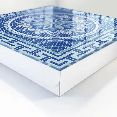 Blaues Mosaik mit Blumenmuster