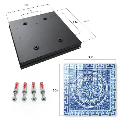 Blaues Mosaik mit Blumenmuster