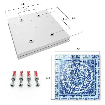 Blaues Mosaik mit Blumenmuster