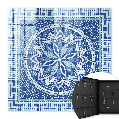Blaues Mosaik mit Blumenmuster